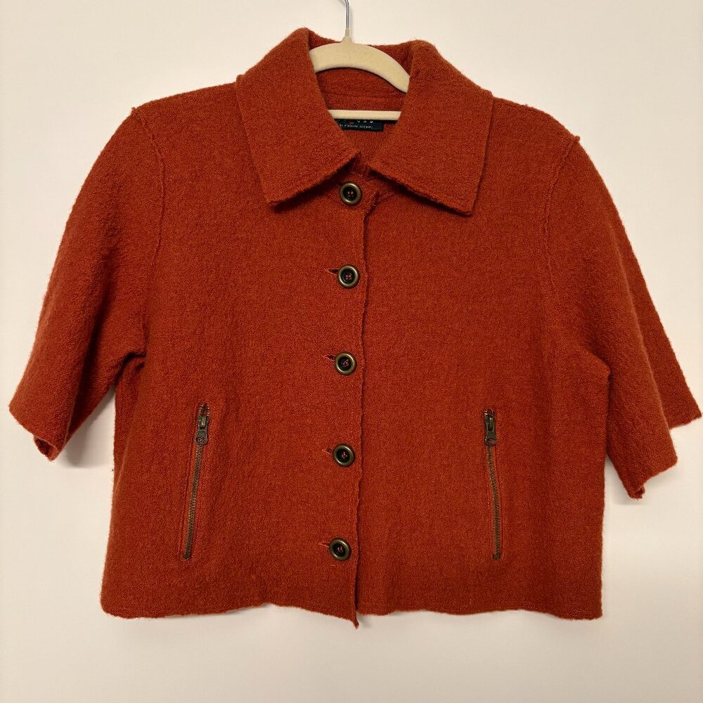 Axcess by Liz Claiborne Rust Wool Button-Up